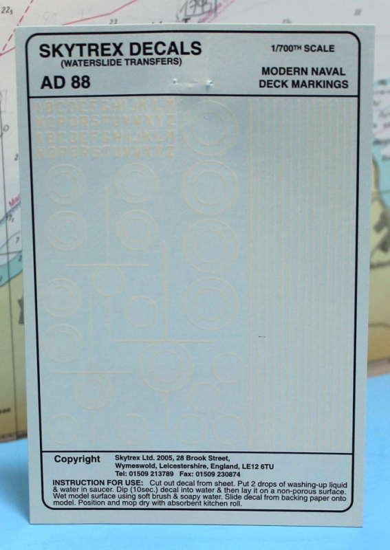 Modern naval deck markings (1 p.) Skytrex Decals AD 88 1:700